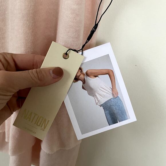 NWT Nation LTD Bea Front Ruffle Tank Top in Pink Size Medium - Picture 5 of 9